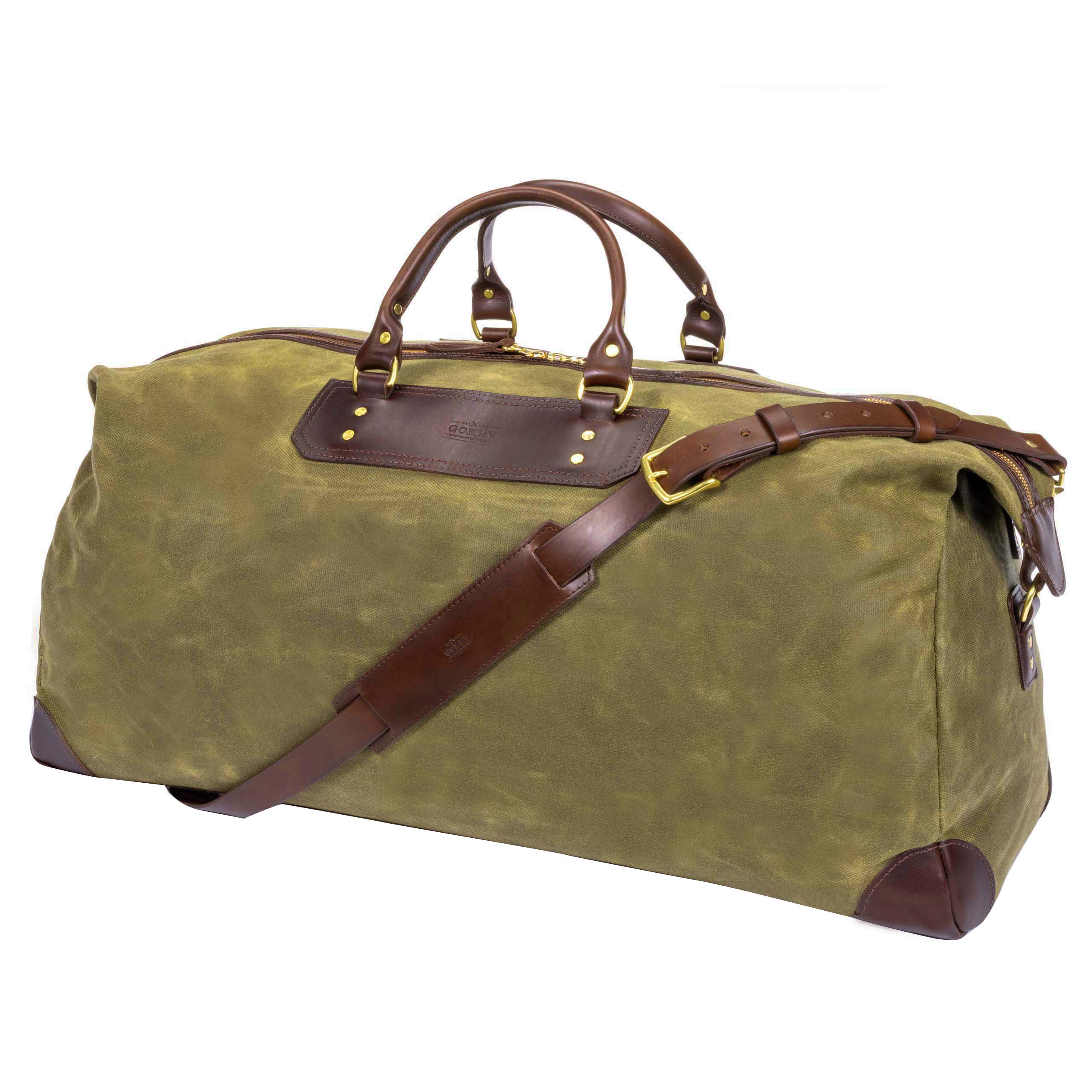 Olive Canvas & Leather Duffel Bag - Large – Gokey USA